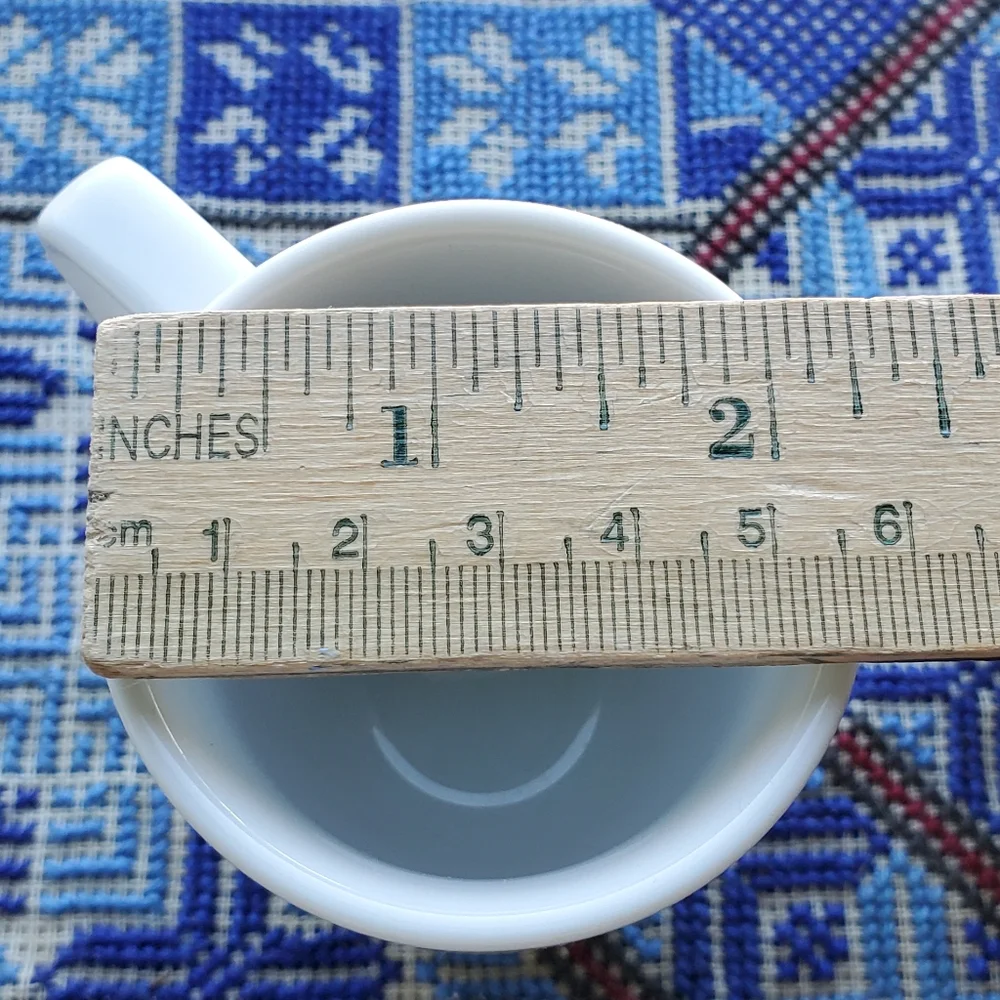 Set Of 4 Nespresso Demitasse Expresso White Mini Mugs Cups Embossed Logo 3